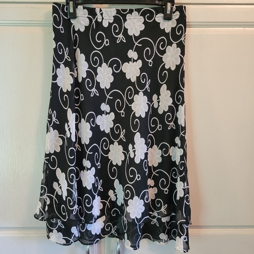 Vintage Jolibel Black White Mesh Skirt